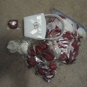 Flower girl basket and rose petals